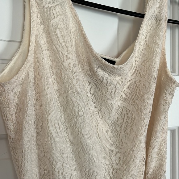 Rue 21β’ Cream Lace Slip On Skater Dress with Belt, Fully Lined, Size M - Picture 7 of 16